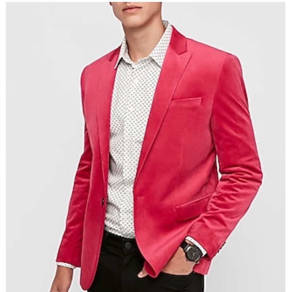 EXPRESS BRAND NEW Slim Pink Velvet Suit Jacket